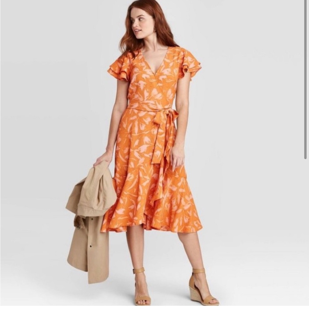Midi Orange Floral Dress from Target